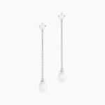 Boucles D'oreilles Pendantes Felisia Argent Blanc Perle De Culture - Pendantes Femme | Marc Orian