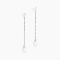 Boucles D'oreilles Pendantes Felisia Argent Blanc Perle De Culture