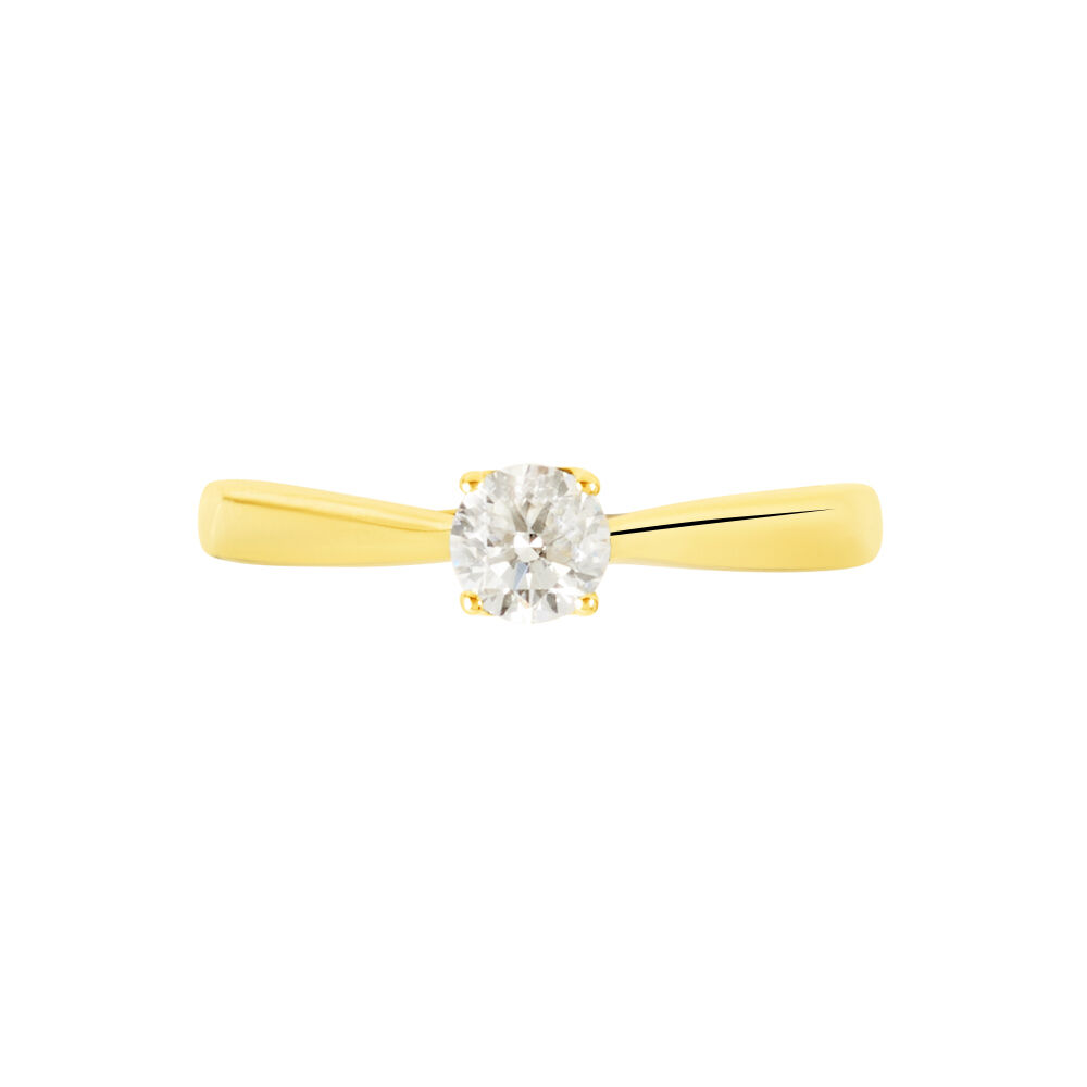 Bague Solitaire Vicoeuria Or Jaune Diamant Synth&eacute;tique - Parures de mariage Femme | Marc Orian