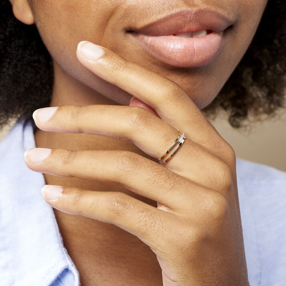 Bague shop diamant barrette
