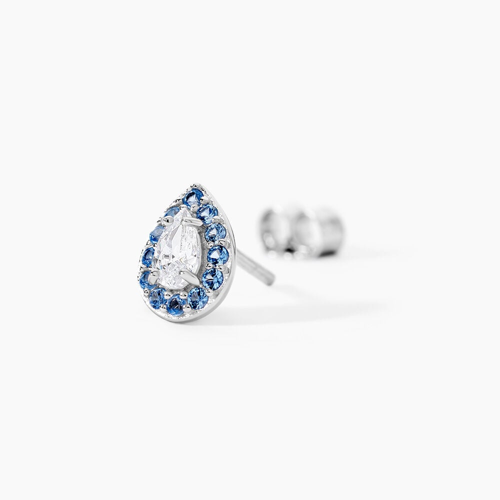 Boucles D'oreilles Puces Argent Blanc Tania Oxydes De Zirconium - Puces Femme | Marc Orian