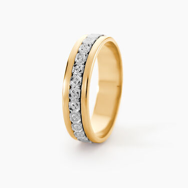 Alliance Fantaisie Ruban Plat Or Bicolore