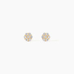 Boucles D'oreilles Puces Eleanor Fleur Or Jaune Oxyde De Zirconium - Puces Femme | Marc Orian