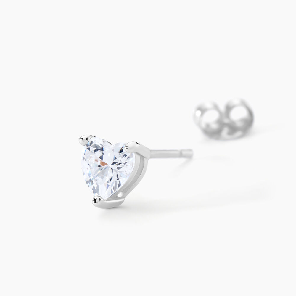 Boucles D'oreilles Puces Kelvyn Argent Blanc Oxyde De Zirconium - Puces Femme | Marc Orian