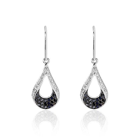 Boucles D'oreilles Pendantes Romanne Or Blanc Diamant - Pendantes Femme | Marc Orian