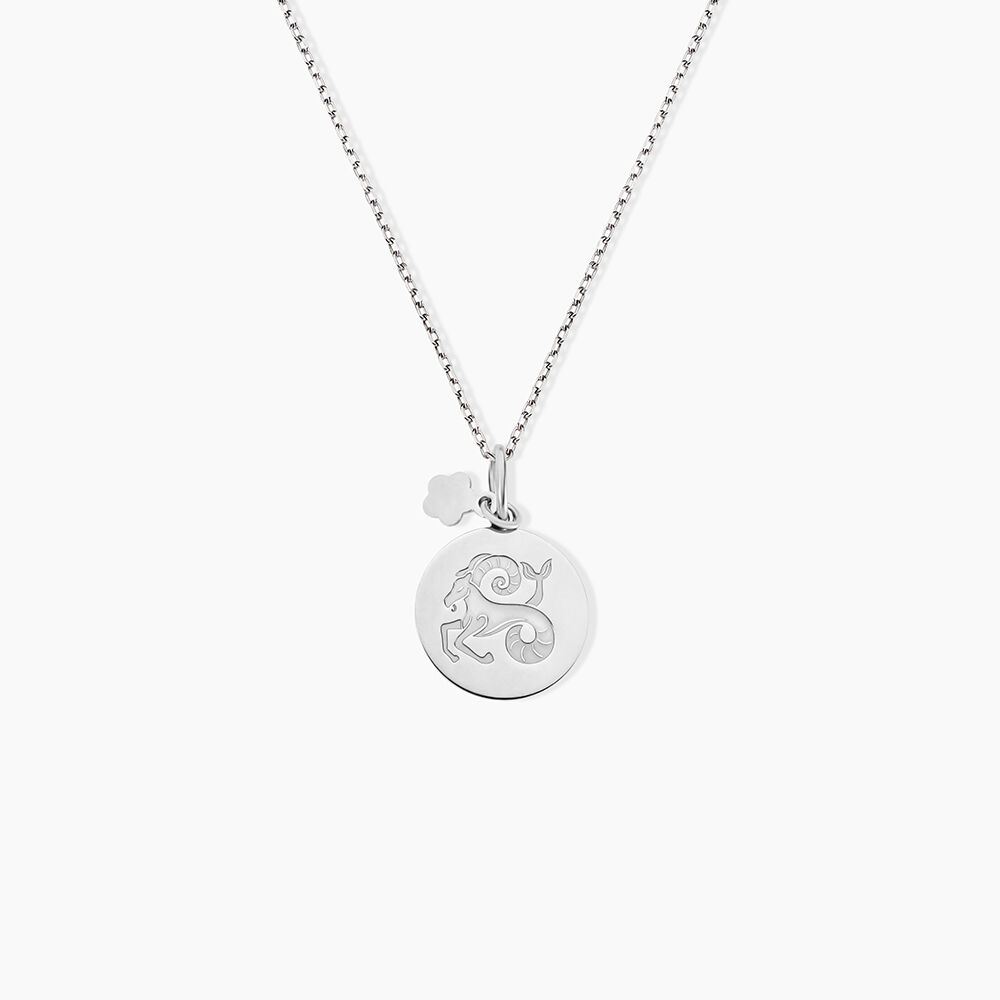 Pendentif Zodiaque Rond Argent Blanc - Bijoux personnalis&eacute;s Famille | Marc Orian