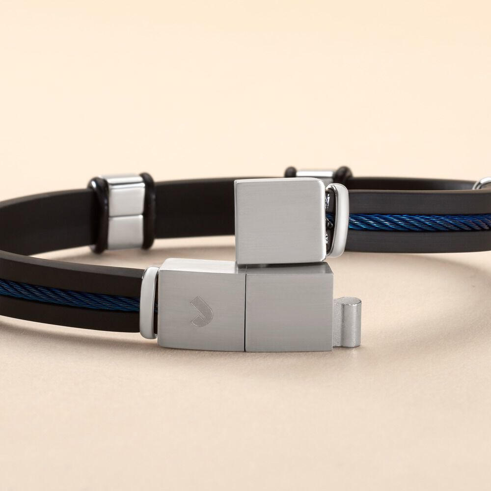 Bracelet Jourdan Caoutchouc Noir - Bracelets cha&icirc;nes Homme | Marc Orian