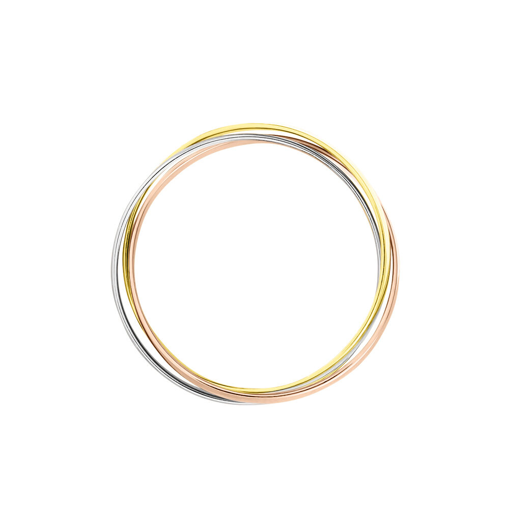 Alliance Entrelacee Ruban Plat Or Tricolore - Alliances duo Famille | Marc Orian