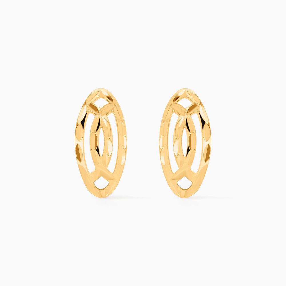 Boucles D'oreilles Puces Elodile Ovale Or Jaune - Puces Femme | Marc Orian