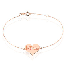 Bracelet Albizia Coeur Message Or Rose - Bracelets chaînes Femme | Marc Orian
