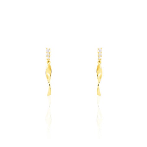 Boucles D'oreilles Pendantes Kristina Or Jaune Oxyde De Zirconium - Pendantes Femme | Marc Orian