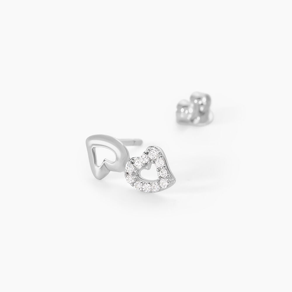 Boucles D'oreilles Puces Nonna Argent Blanc Oxyde De Zirconium - Nouveautés Femme | Marc Orian