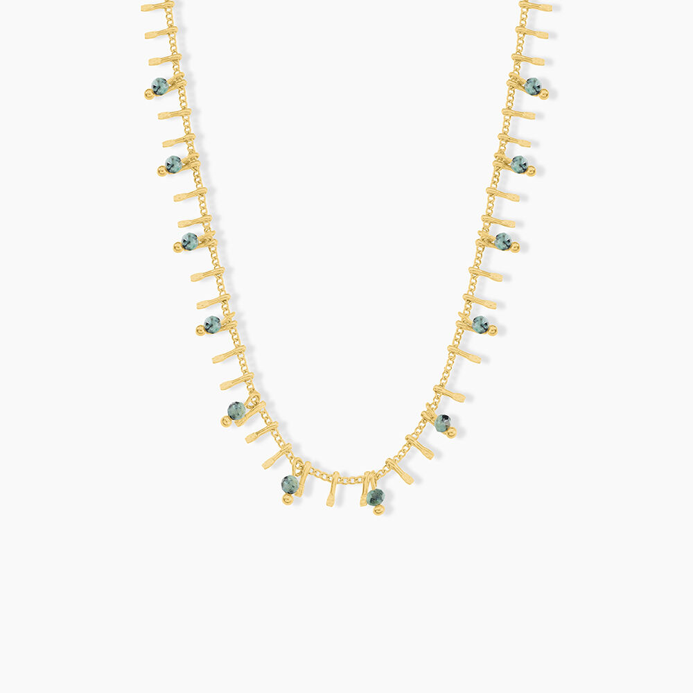 Collier Athena Acier Jaune Turquoise - Colliers avec pierres Femme | Marc Orian