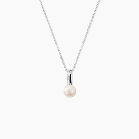 Collier Argent Blanc Kathy Perle De Culture - Colliers avec pierres Femme | Marc Orian