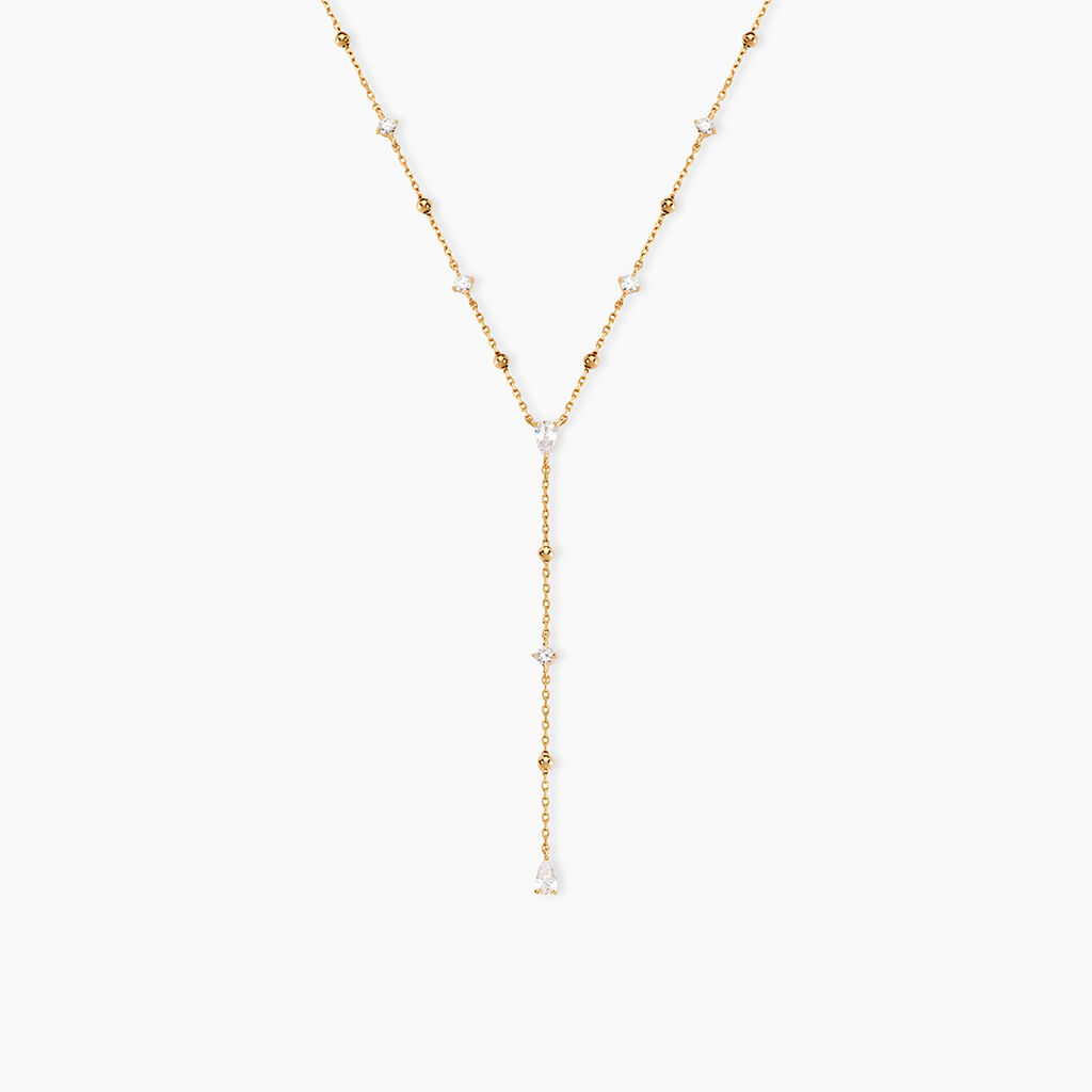 Collier Scintillante Plaqu&eacute; Or Jaune Oxyde De Zirconium - Colliers avec pierres Femme | Marc Orian