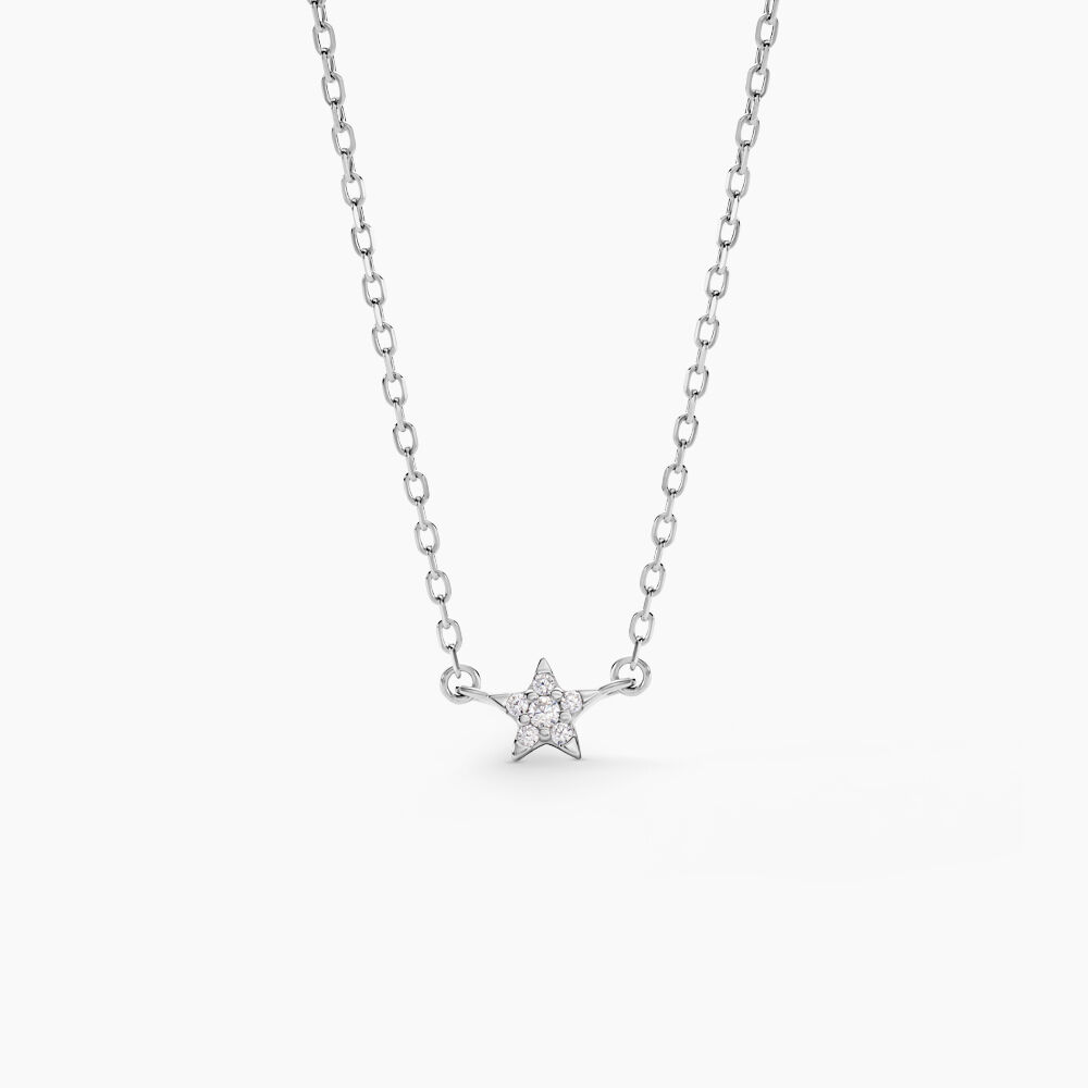 Collier Saya Argent Blanc Oxyde De Zirconium - Colliers avec pierres Femme | Marc Orian