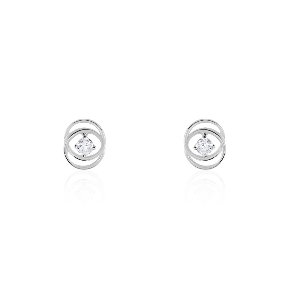 Boucles D'oreilles Puces Nid D'amour Or Blanc Diamant - Boucles d'oreilles mariage Femme | Marc Orian