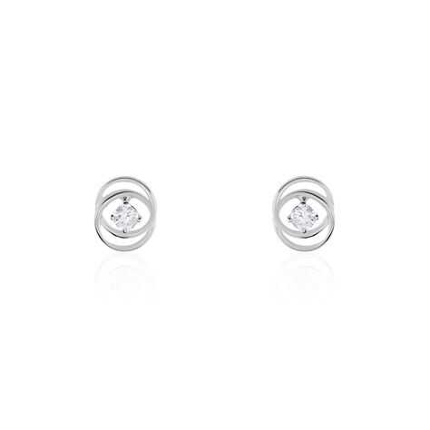 Boucles D'oreilles Puces Nid Amour Or Blanc Diamant - Clous d'oreilles Femme | Marc Orian