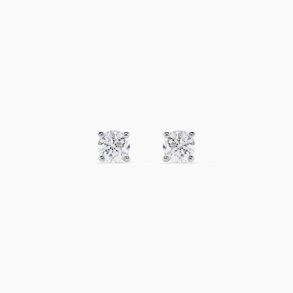 Boucles D'oreilles Puces One Or Blanc Diamants - Boucles d'oreilles mariage Homme | Marc Orian