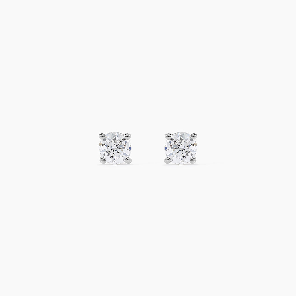 Boucles D'oreilles Puces One Or Blanc Diamants - Boucles d'oreilles mariage Homme | Marc Orian