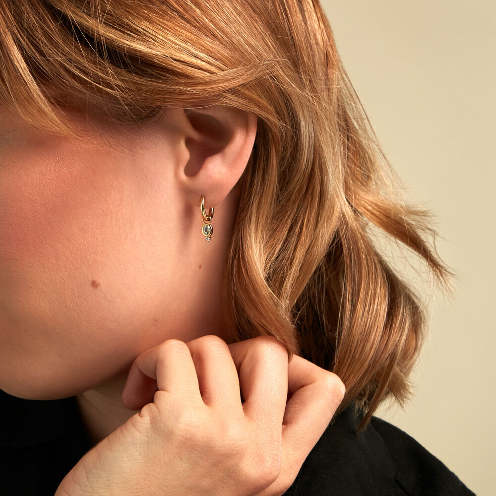 Cr&eacute;oles Poem Argent Jaune Topaze Oxyde De Zirconium - Cr&eacute;oles Femme | Marc Orian