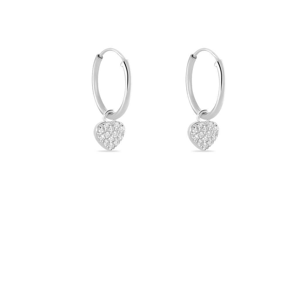 Créoles Ili Argent Rhodié Oxyde De Zirconium - Créoles Femme | Marc Orian