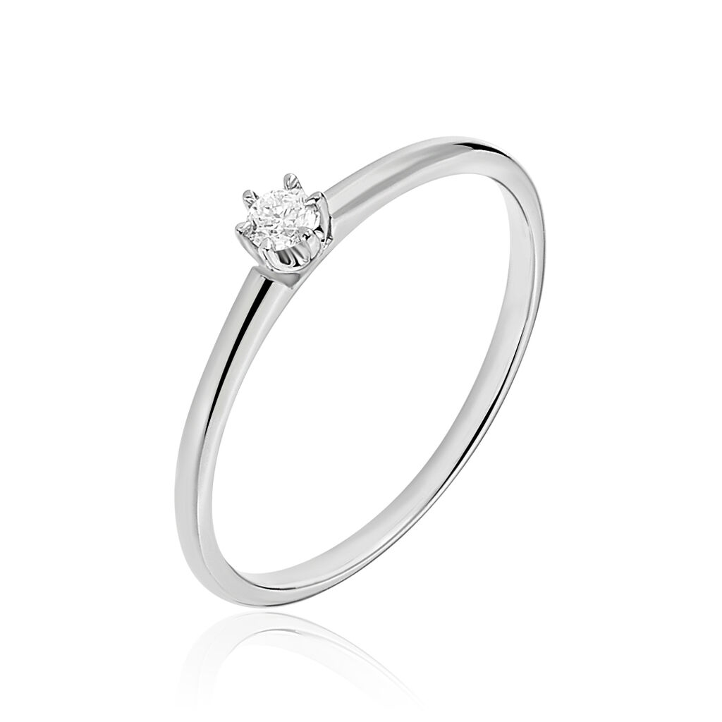 Bague Solitaire Liseline Or Blanc Diamant - Solitaires Femme | Marc Orian