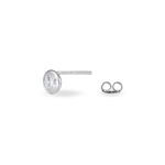 Boucles D'oreilles Puces Elda Serti Clos Or Blanc Oxyde De Zirconium - Puces Femme | Marc Orian