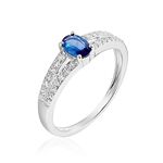 Bague Carlton Or Blanc Saphir Diamant - Solitaires Femme | Marc Orian