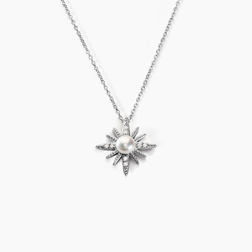 Collier Clementia Argent Blanc Perle De Culture Oxyde De Zirconium - Colliers avec pierres Femme | Marc Orian