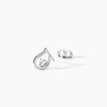 Boucles D'oreilles Puces Argent Blanc Sidonio Oxydes De Zirconium - Puces Femme | Marc Orian