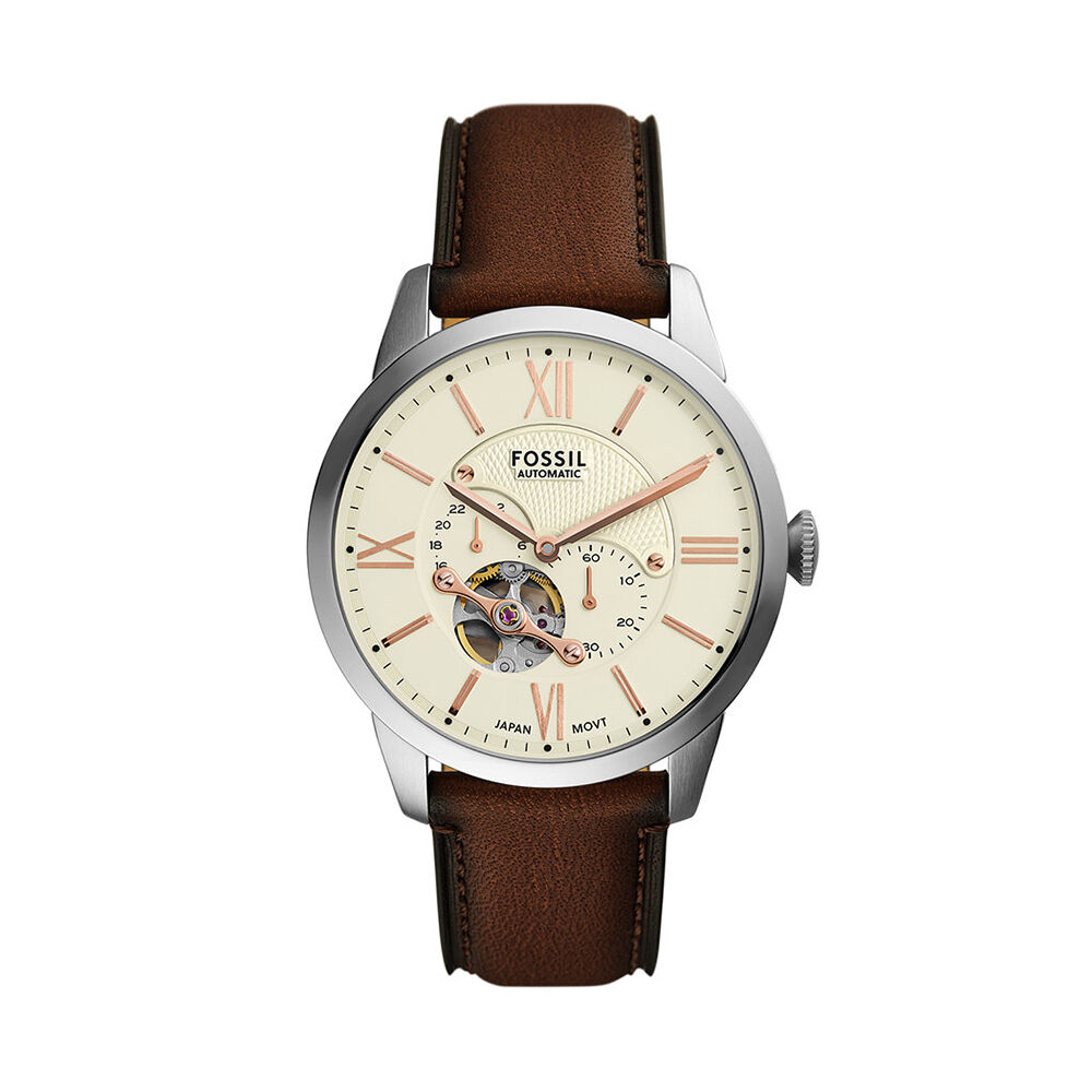 Montre Fossil Townsman C&oelig;ur Battant Cr&egrave;me - Montres automatiques Homme | Marc Orian