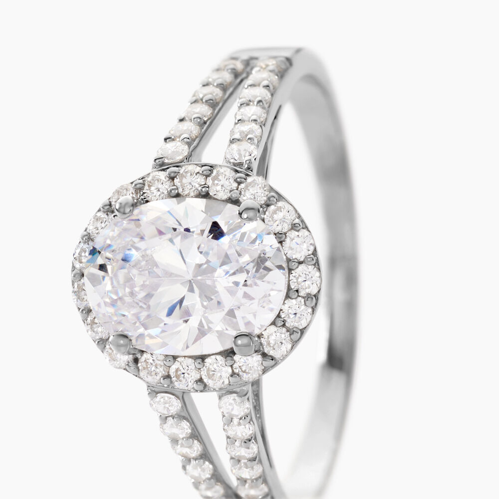 Bague Arjun Or Blanc Oxyde De Zirconium - Solitaires Femme | Marc Orian