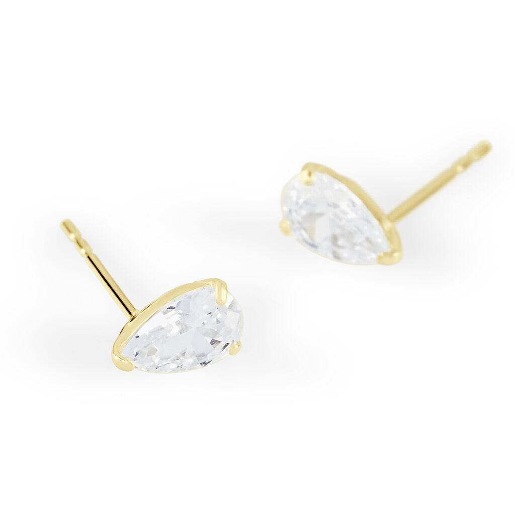 Boucles D'oreilles Puces Tierra Or Jaune Oxyde De Zirconium - Clous d'oreilles Femme | Marc Orian