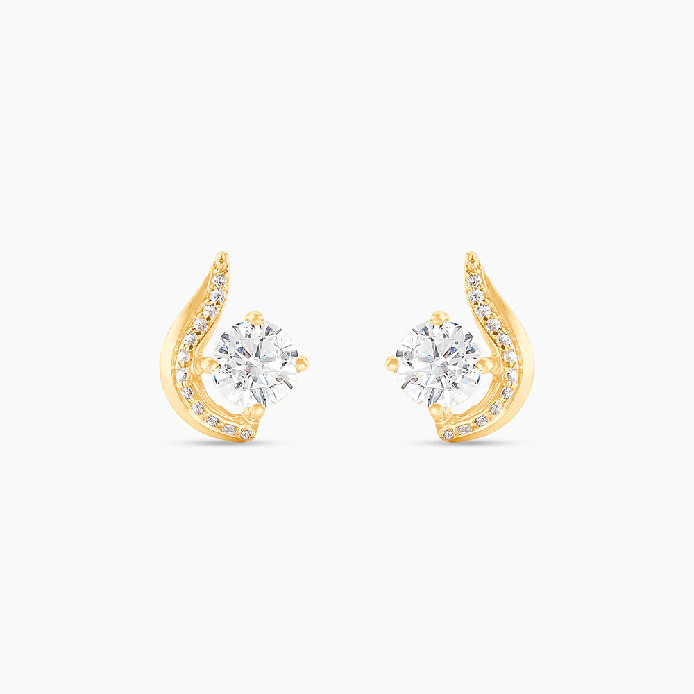 Boucles D'oreilles Puces Sevde Or Jaune Oxyde De Zirconium - Puces Femme | Marc Orian
