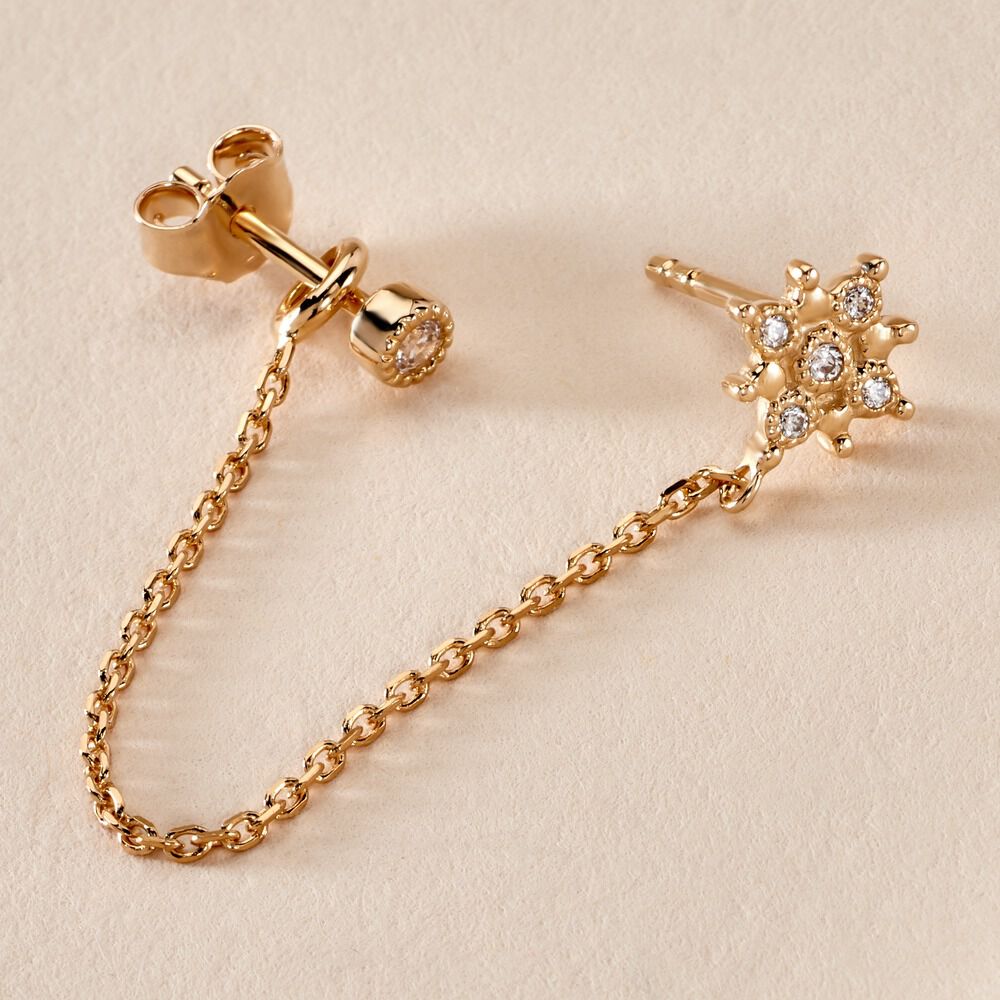 Bijou D'oreille Unitaire Lyric Plaqué Or Jaune Oxyde De Zirconium - Piercings d'oreilles Femme | Marc Orian