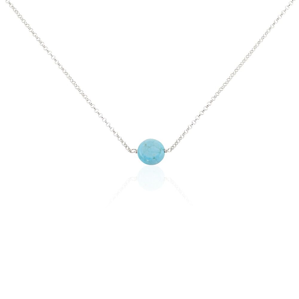 Collier Graziana Argent Blanc Turquoise - Colliers avec pierres Femme | Marc Orian