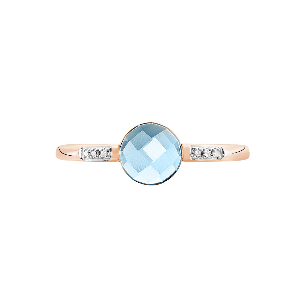 Bague Bonbon Or Rose Topaze Et Oxyde De Zirconium - Bagues pierres fines Femme | Marc Orian