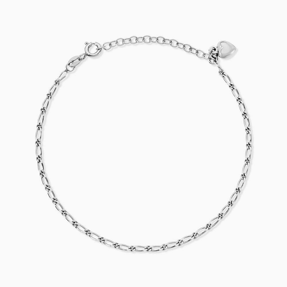 Cha&icirc;ne De Cheville Laurelyn Maille Alternee 1/1 Argent Blanc - Chaines de cheville Femme | Marc Orian