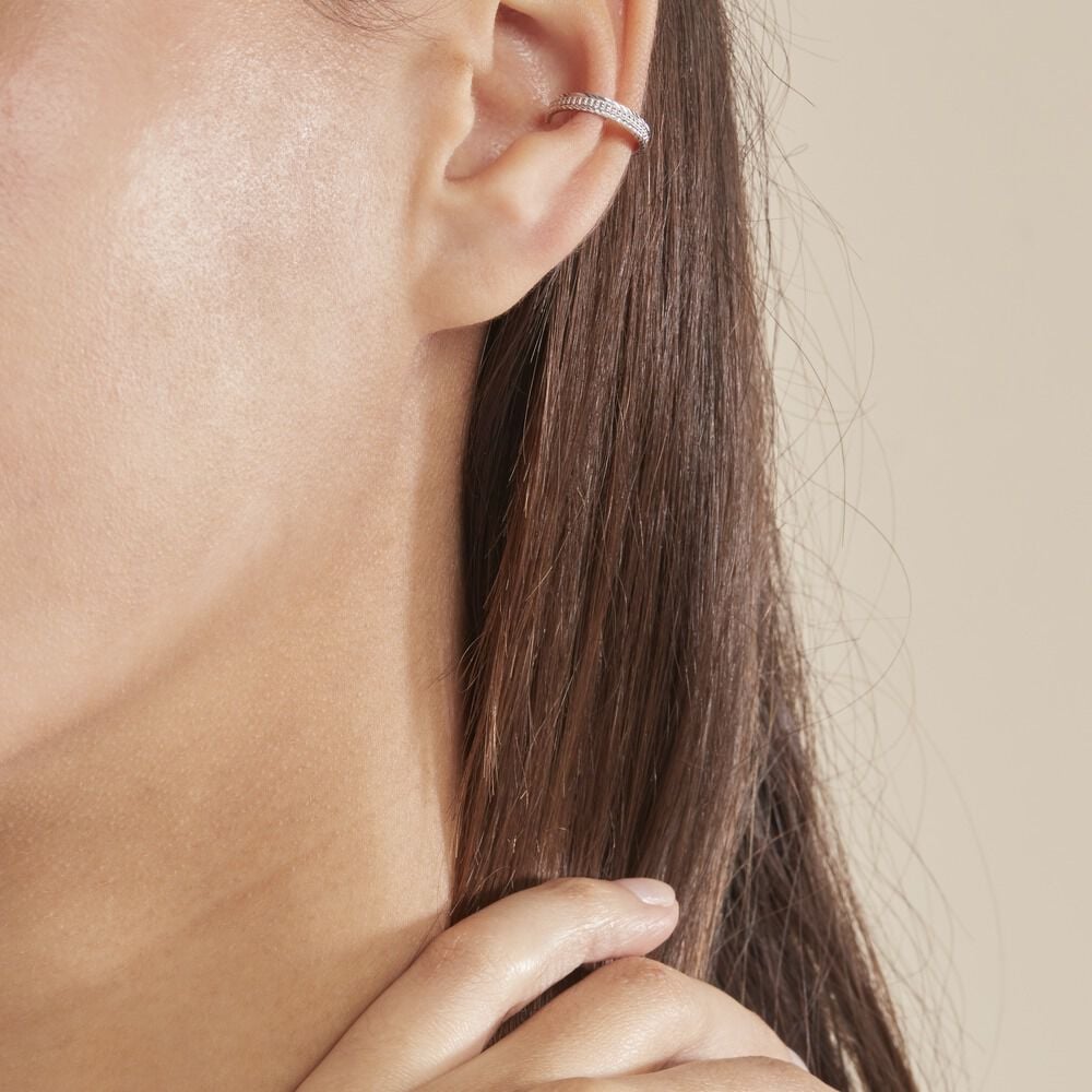 Bague D'oreille Unitaire Seetha Argent Blanc - Piercings d'oreilles Femme | Marc Orian