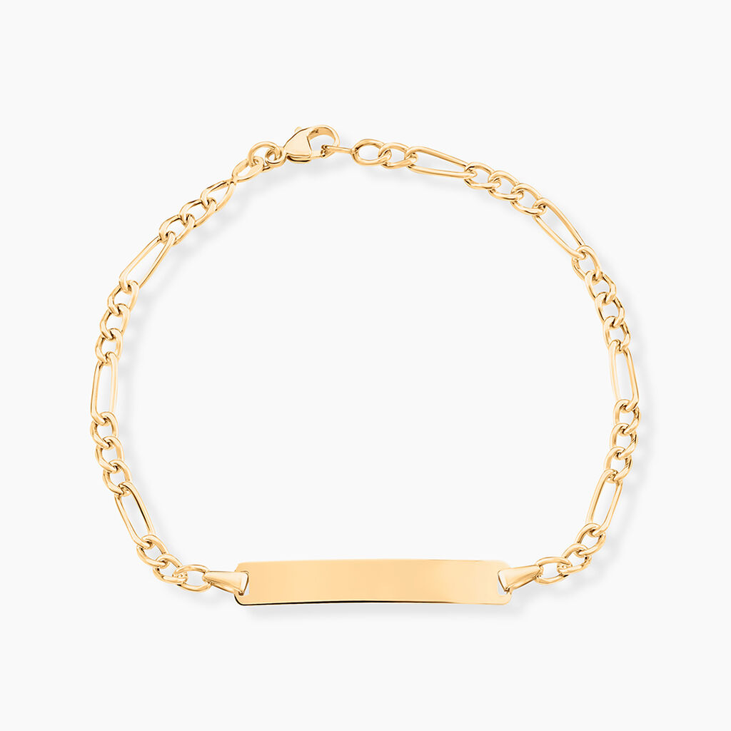 Bracelet Identité Bartolomee Maille Alternee 1/3 Or Jaune - Gourmettes Enfant | Marc Orian