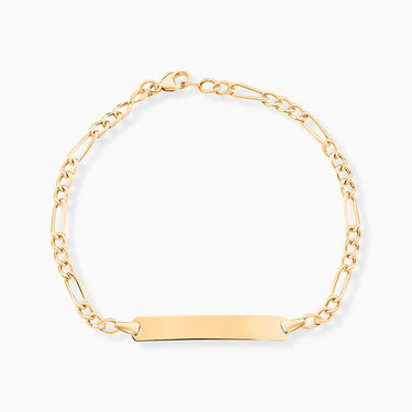 Bracelet Identité Bartolomee Maille Alternee 1/3 Or Jaune