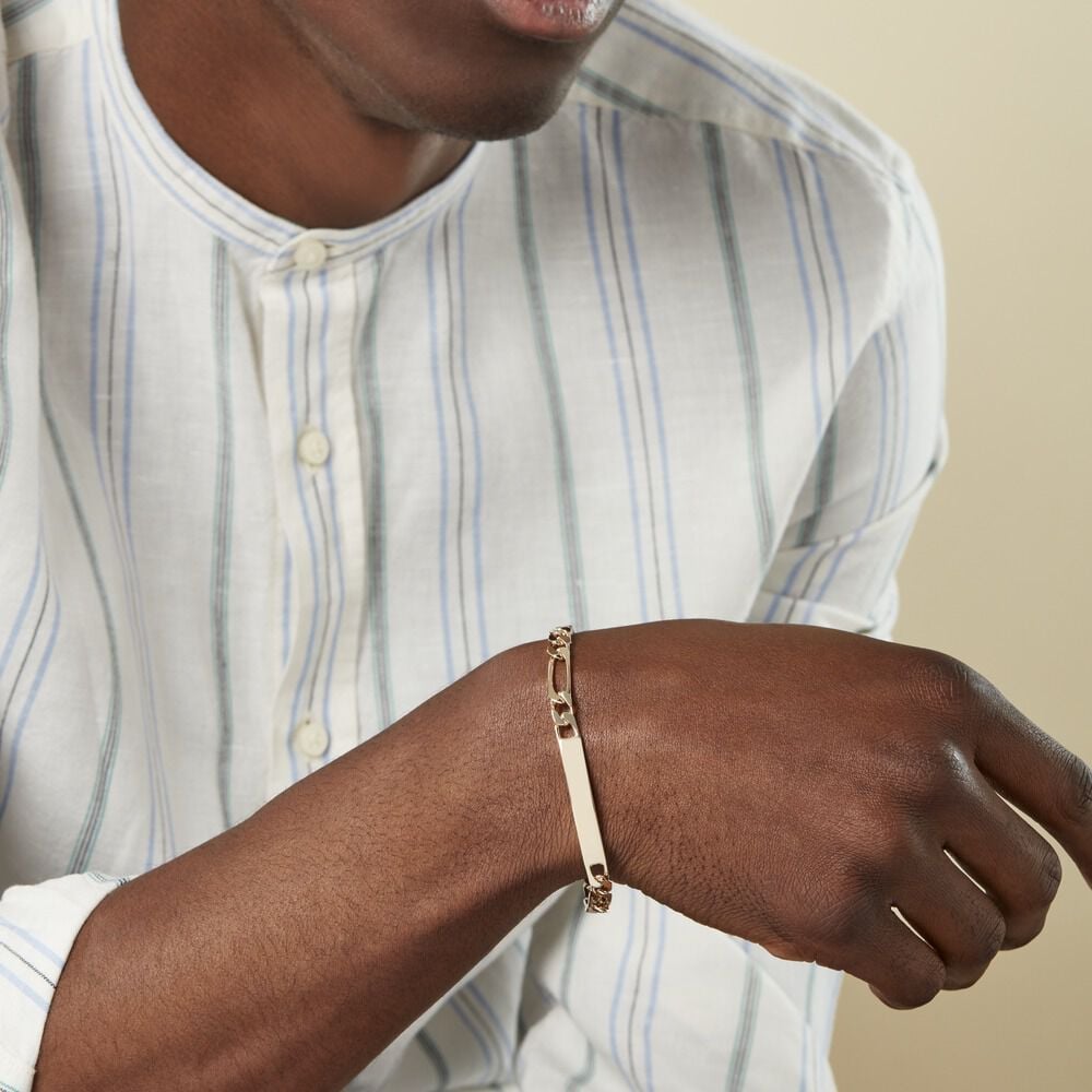 Bracelet Identité Bixente Plaqué Or Jaune - Gourmettes Homme | Marc Orian