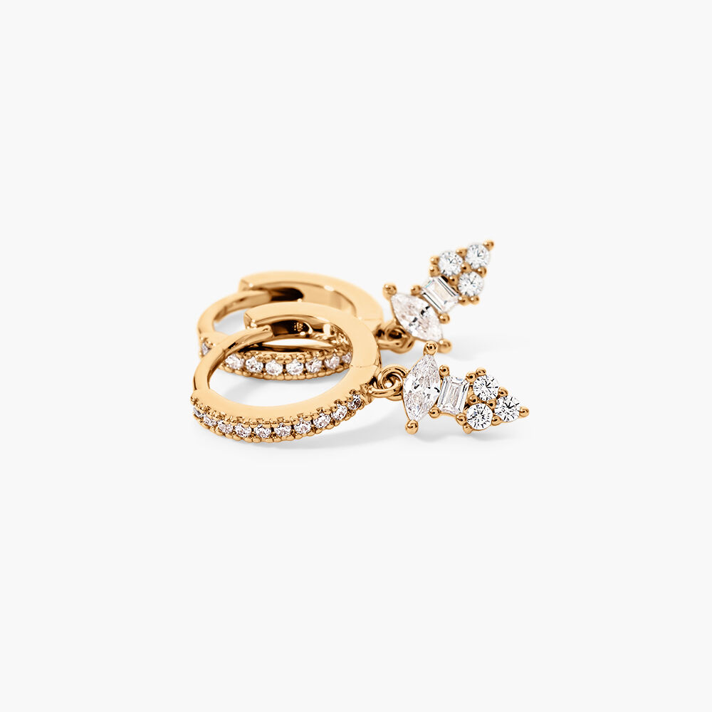 Cr&eacute;oles &eacute;clat Perl&eacute; Plaqu&eacute; Or Oxyde De Zirconium - Boucles d'oreilles pampille Femme | Marc Orian