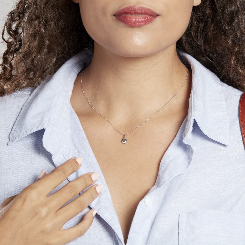 Pendentif Eudocie Coeur Lisse Or Blanc - Pendentifs Femme | Marc Orian