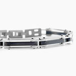 Bracelet Jourdan Homme El Castillo Acier Bicolore Noir Et Blanc - Bracelets cha&icirc;nes Homme | Marc Orian