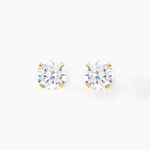 Boucles D'oreilles Puces Eddie Or Jaune Oxyde De Zirconium - Puces Femme | Marc Orian