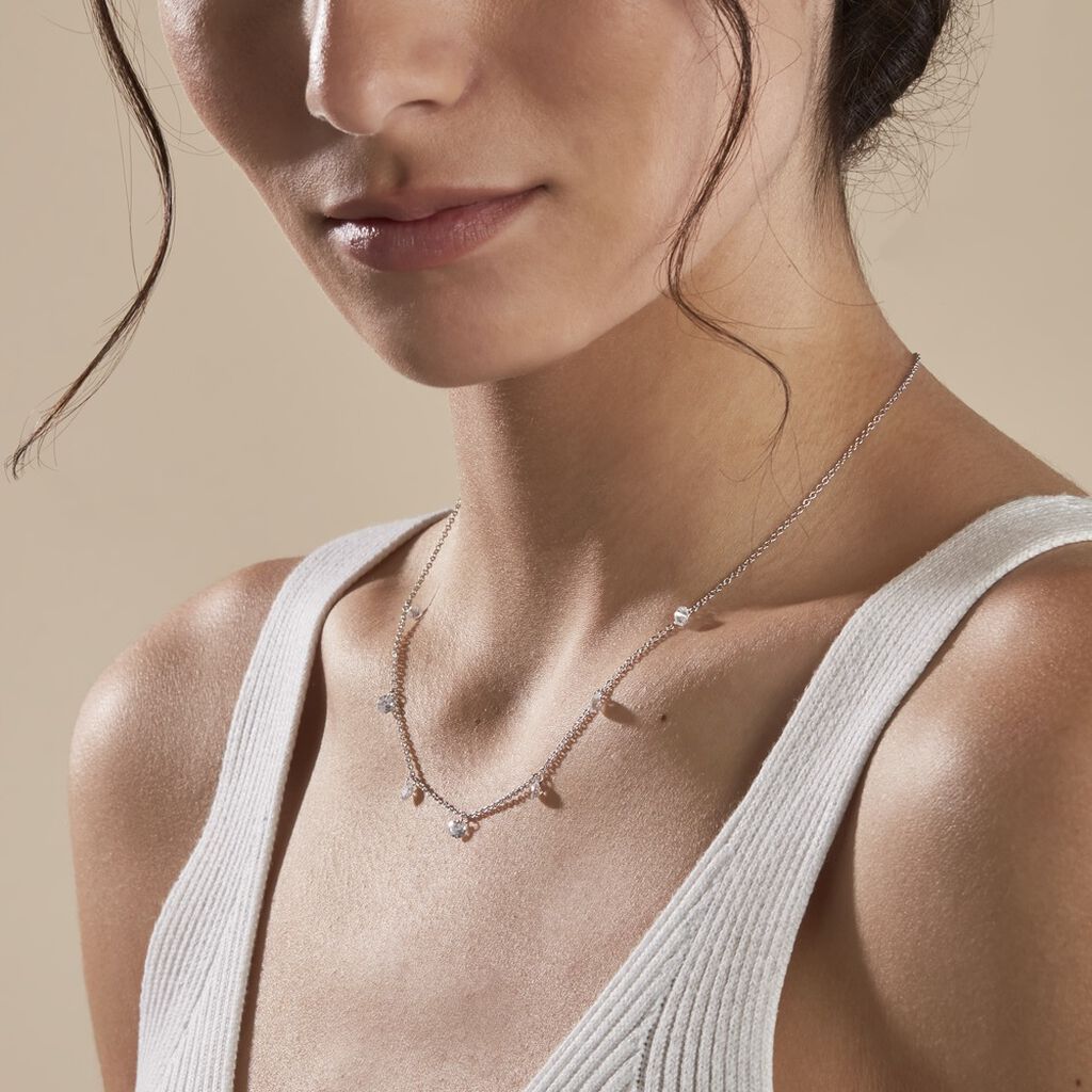 Collier Argent Collie Argent Blanc Oxyde - Colliers Femme | Marc Orian