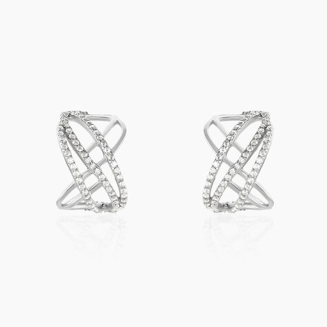Créoles Marlow Argent Blanc Oxyde De Zirconium - Créoles Femme | Marc Orian