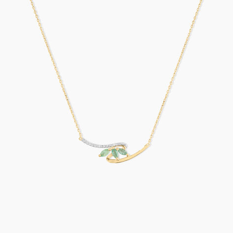 Collier Or Jaune Caetlin Emeraude Diamants - Colliers avec pierres Femme | Marc Orian